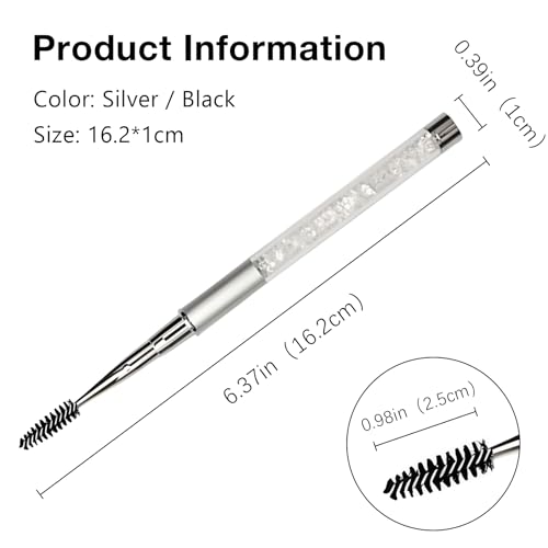 Kootinn 3-Piece Reusable Mascara Spoolies & Brow Brushes with Protective Caps