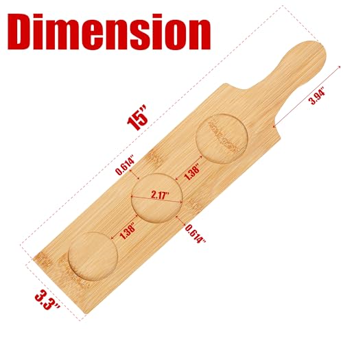 Bamboo Flight Board with 3 Slots for Whiskey & Beer Tasting