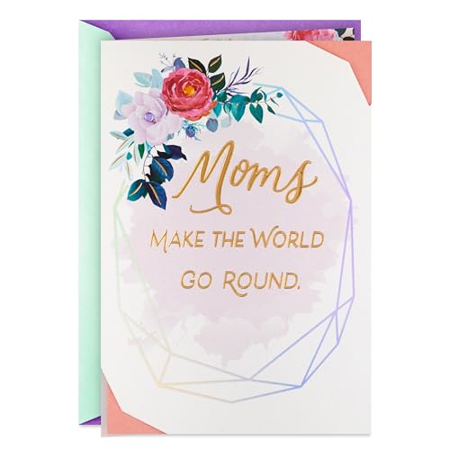 Hallmark Mother's Day Card - Moms Make the World Go Round Floral Gemstone