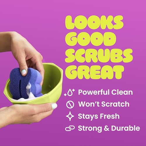 Scotch-Brite Brite 2-Sided Scrub & Wipe Kitchen Sponge Midnight Mode 6 Pack