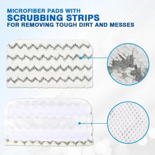 HOMEXCEL Steam Mop Replacement Pads 4 Pack - Reusable Microfiber