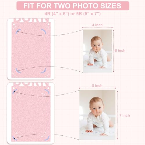 1st Birthday Photo Banner - Light Pink Decorations for Milestones