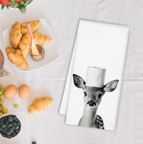 Funny Deer Hand Towels - 16x24 Inch Bathroom Decor Gift