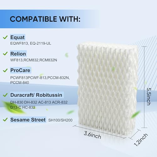 HOMJOY 3-Pack Humidifier Filter Replacement for Equate, ReliOn, ProCare