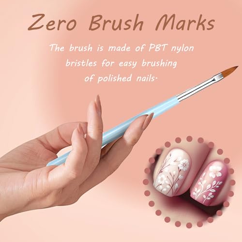 Kootinn 6-Piece Nail Art Brush Set and Gel Design Pen Tool Kit