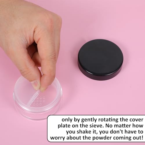 Larrel 2PCS Plastic Empty Travel Compact Case 10ml Loose Powder Jars