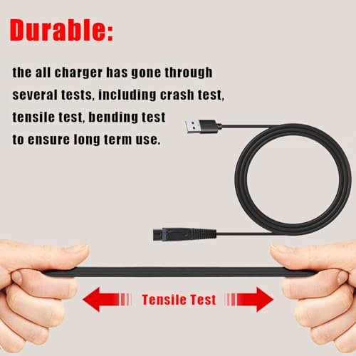 SEEHOM 5V USB Charging Cable for Freebird Head Shaver with Brush
