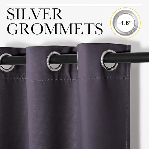 NICETOWN Blackout Curtains 42" x 84" Greyish Purple - Thermal Insulated Set