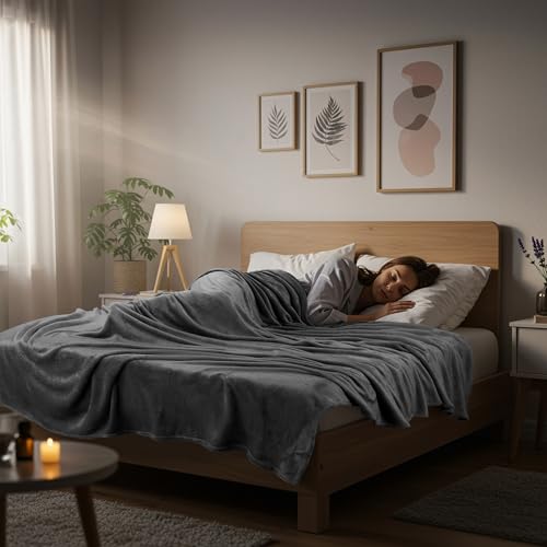 Utopia Bedding California King Grey Fleece Blanket - 102x96 Inch Lightweight Cozy All-Season Microfiber