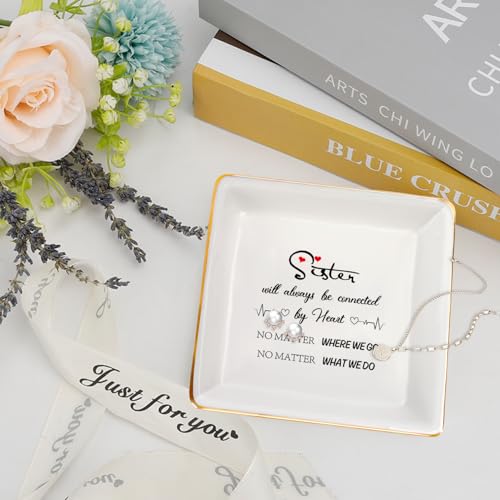 Ceramic Jewelry Dish for Sisters | Trinket Tray Gift
