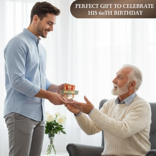 60th Birthday Gift for Men - Inspirational Acrylic Decor Sign