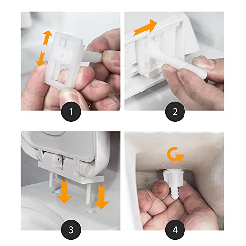 Universal Toilet Seat Hinge Bolts and Nuts Replacement Set - 2 Pairs