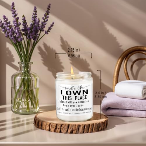 Lavender & Vanilla Scented Candle - 9 oz Natural Soy Candle for New Home Gifts