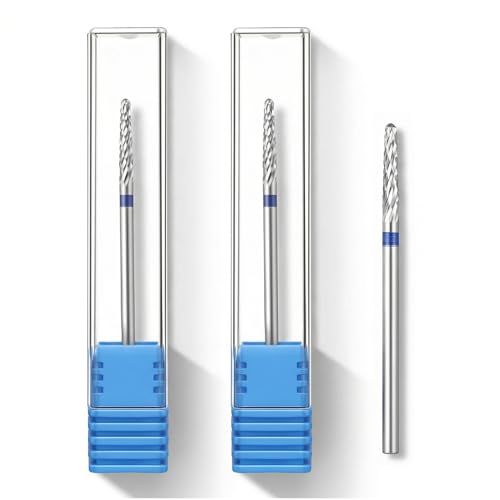 Sorcristy 2Pcs 3/32" Cuticle Nail Drill Bit Medium Grit Tungsten Steel