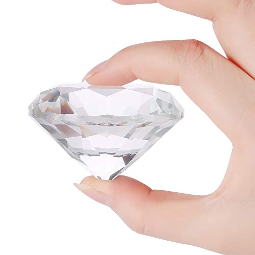 Salmue Crystal Glass Nail Art Display Stand - 60mm White Diamond Manicure Tool