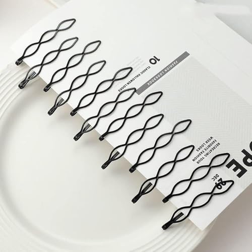 GANPUB 12Pcs Black Vintage Mini Bobby Pins for Women Hair Styling