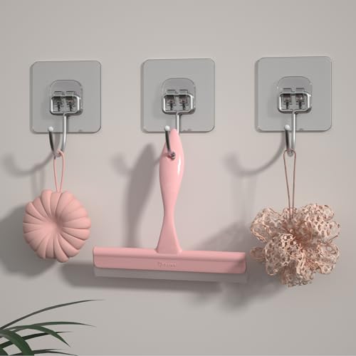 LTLUTU 5-Inch Silicone Shower Squeegee - Compact Pink Glass & Mirror Cleaner