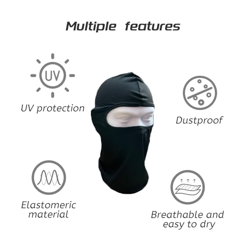 3 Pieces Balaclava Face Mask Outdoor Cycling Headgear Motorcycle Face Masks for Men and Women (Black)