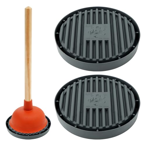 2 Pcs Toilet Plunger Drip Tray - Non-Slip Universal Holder (Grey)