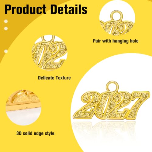 Gold Graduation Tassel Charm 2025 - 5 PCS for Graduation Caps