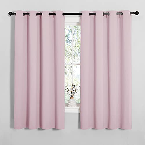 NICETOWN Baby Pink Blackout Curtain Panels, 55 x 68-inch, 2 Pack
