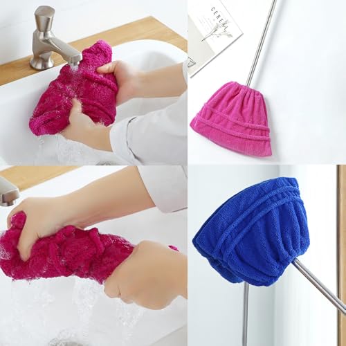 Reusable Microfiber Broom Pads for Baseboard Cleaning - 2 Pack