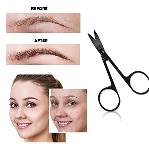 5-Piece Eyebrow Grooming Kit with Razor, Tweezer, Scissor, Eyelash Curler & Storage Bag