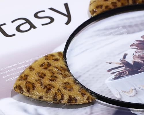 Penta Angel Leopard Print Cat Ears Headband for Costume and Cosplay