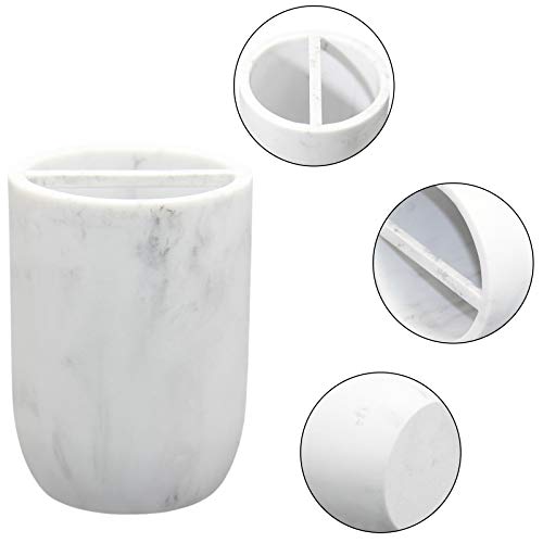 Elegant Marble Toothbrush Holder - Multi-Functional Bathroom Organizer