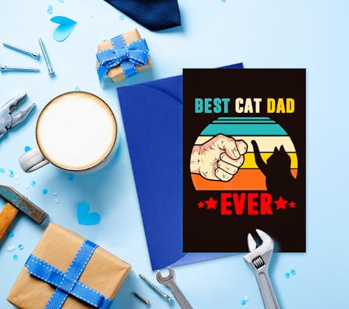 Funny Cat Dad Father's Day Card - 4x6 Greeting Card with Envelope