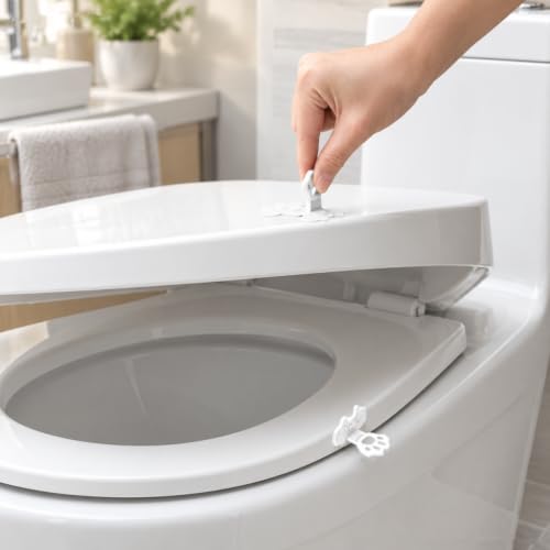 HIFEASTS White Toilet Seat Lift Handle - Ergonomic Bathroom Accessory