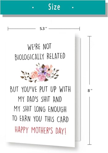Funny Bonus Mom Mother's Day Card - Humorous Gift for Stepmom
