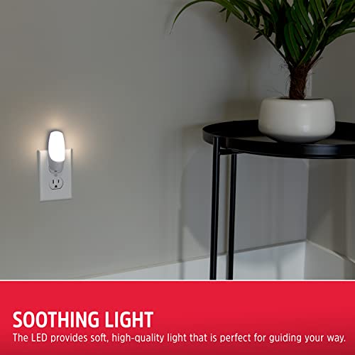 Energizer Manual LED Night Light, Plug-in Push Button, 4 Pack (White)