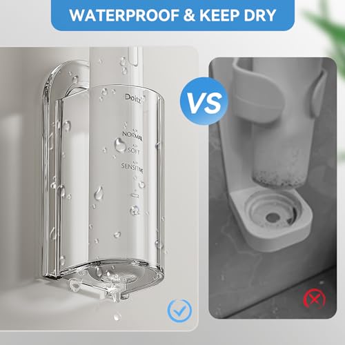 MOPMS Wall-Mounted Electric Toothbrush Holder - Clear, 2-Pack