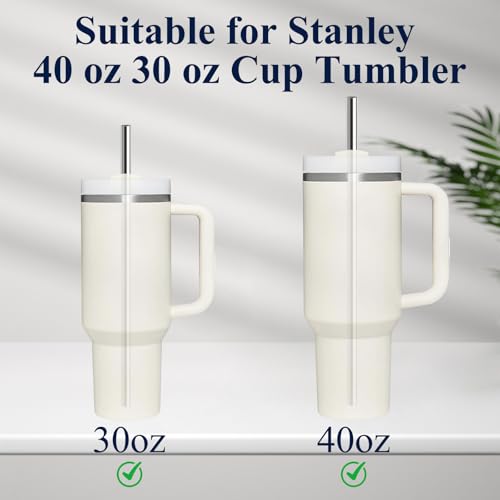 6 Pack Stainless Steel Straws for Stanley Tumbler - Reusable & Durable