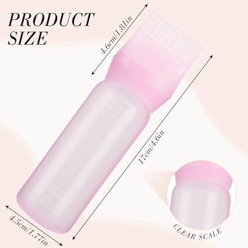 Pimoys Root Comb Hair Dye Oil Applicator Bottle 3 Pack 6Oz