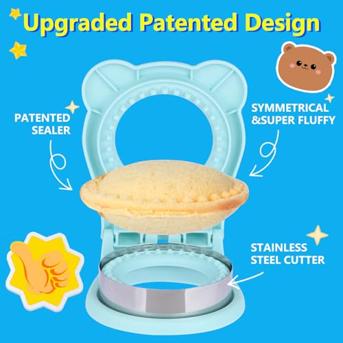 Light Blue Stainless Steel Sandwich Cutter & Sealer for Kids
