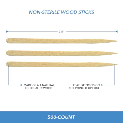ForPro Wood Wax Applicators - 3.5" Lip & Eye Hair Removal Sticks, 500-Count