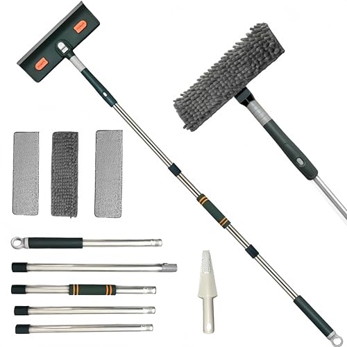 4-in-1 Window Squeegee Cleaner Kit with 81" Extendable Pole