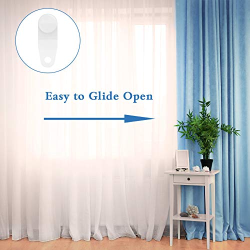 Patelai 100 Pieces White Plastic Traverse Rod Slides - Curtain Accessories