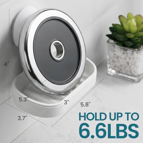 TAILI White 1-Tier Suction Cup Soap Holder for Shower