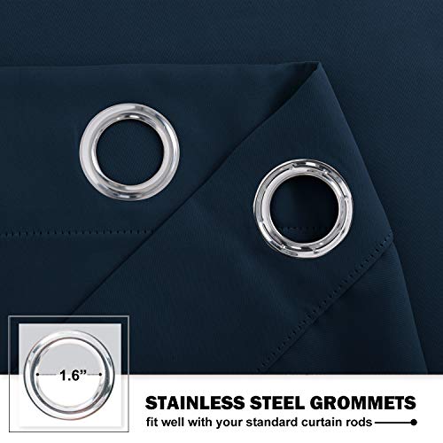 NICETOWN Navy Blackout Kitchen Curtains 42"W x 36"L (Pack of 2)