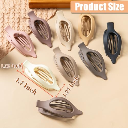 Mythos 9 PCS Flat Hair Clips 4.7 Inch Large Matte Side Slide Duckbill Clips