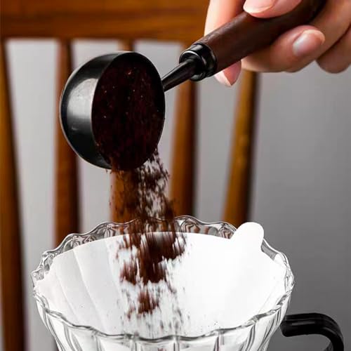 2 PCS Vintage Coffee Measuring Scoop - 30ml Stainless Steel, Black Titanium