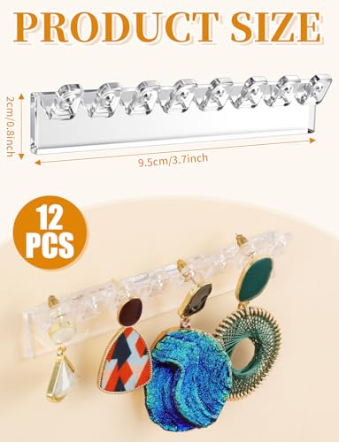 Transparent 12Pcs Wall-Mounted Jewelry Organizer - Acrylic Necklace Holder