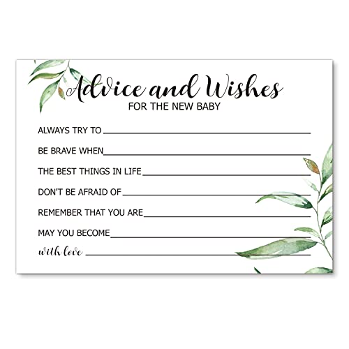 50 Pack Baby Shower Advice and Wishes Cards - 4x6 Inch