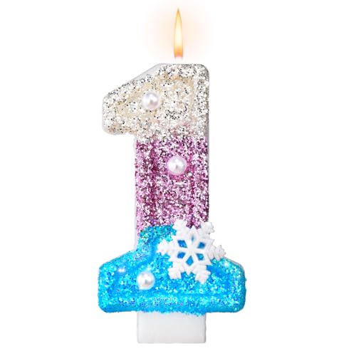 Frozen Themed Number 1 Birthday Candle - 3.15" for Kids