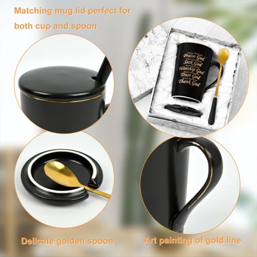 Happy Moments Praise God Religious Coffee Mug 14 Oz - Inspirational Gift for Women Men
