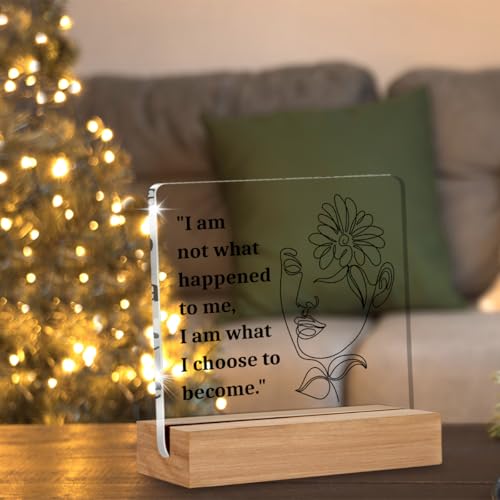 Mental Health Desk Plaque for Counselors & Therapists - 'I Am What I Choose to Become'