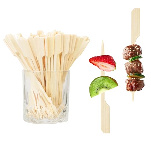 100PCS Wooden Bamboo Cocktail Picks - Decorative Appetizer Skewers